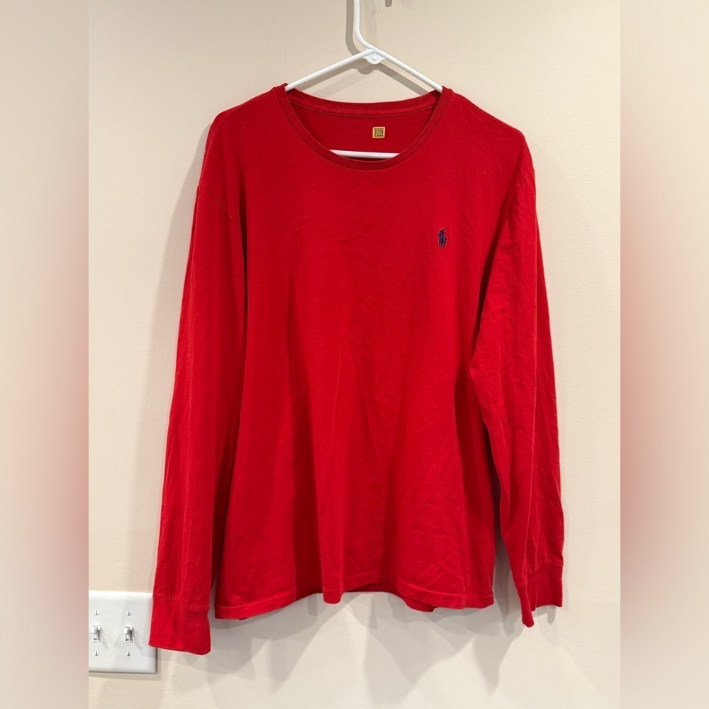 🔥Polo Ralph Lauren Women’s Red Long Sleeve Shirt with Logo🔥